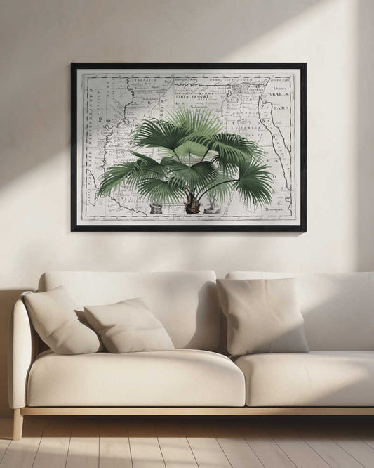 Vintage Palm on Africa Map