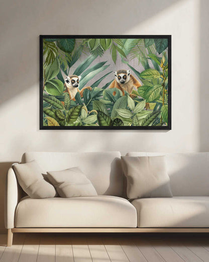 Jungle Lemurs Peeking