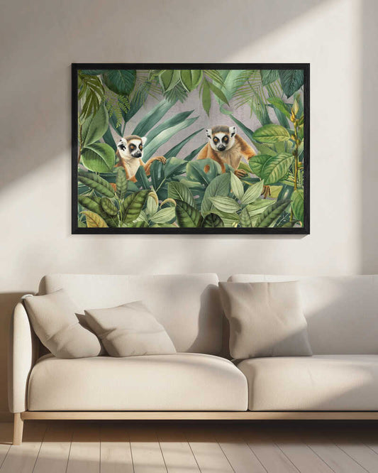 Jungle Lemurs Peeking