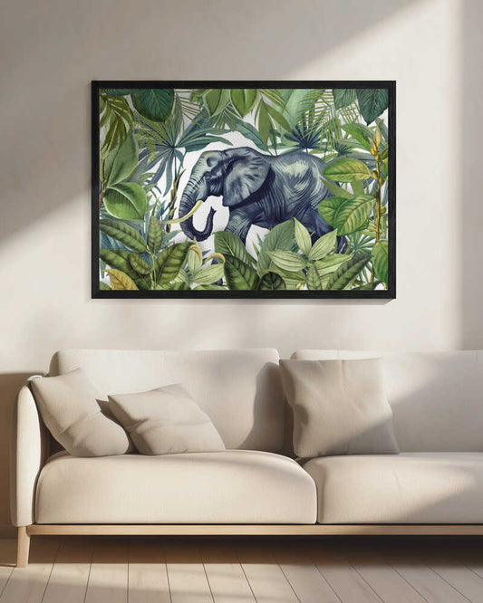 Elephant in Lush Jungle