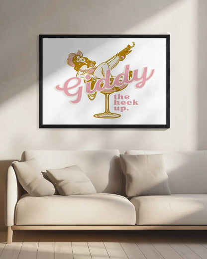 Giddy The Heck Up Retro Western Rodeo Cowgirl