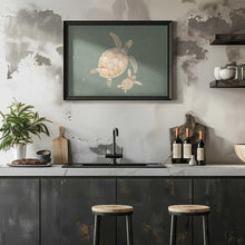 Load image into Gallery viewer, Landscape gold turtles green
