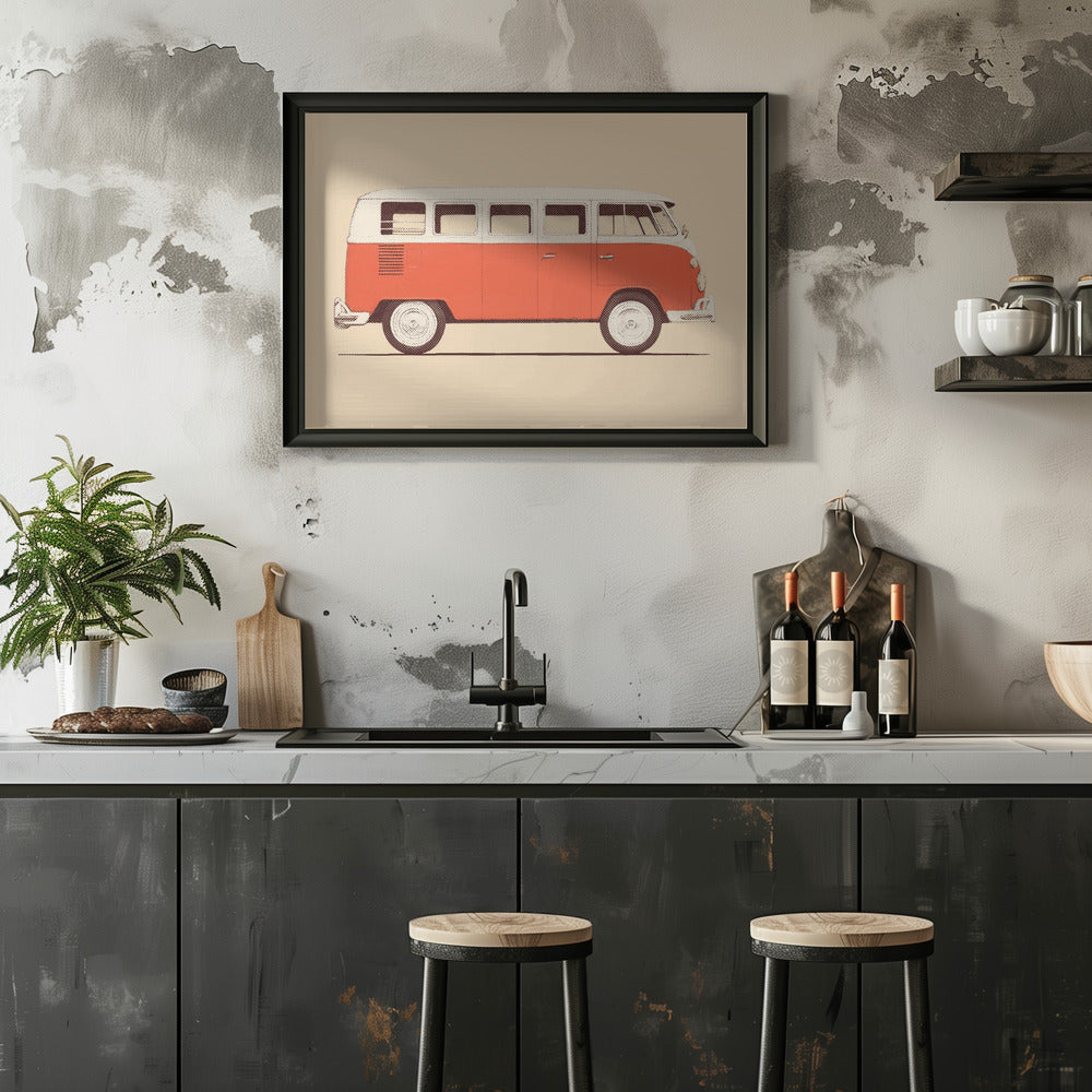 VW Campervan | Redvan wall art