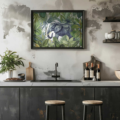 Elephant in Lush Jungle