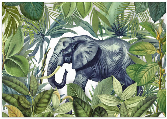 Elephant in Lush Jungle