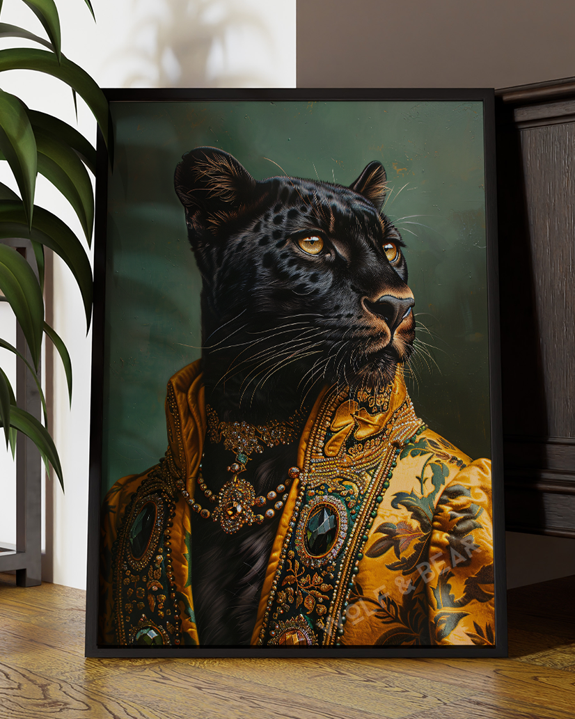 Fabulous  Black Panther Portrait | Altered  Black Panther Portrait Wall Art