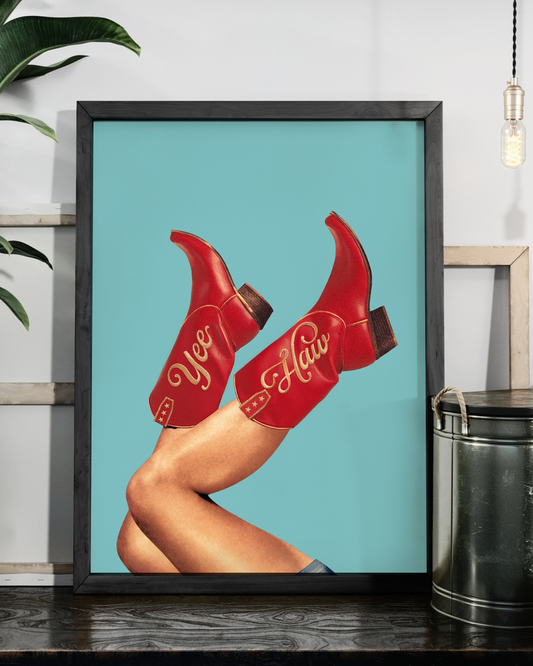 These Boots - Yee Haw Cherry Red | Surreal Art Print | By Vertigo Artography