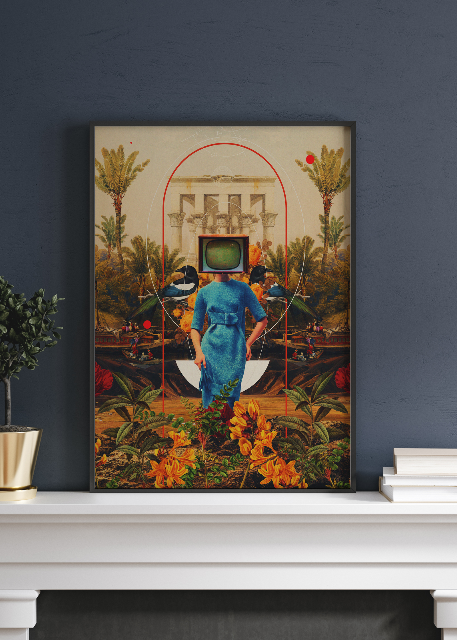 Her Asymmetries By Frank Moth | Vintage Botanical Wall Art Print