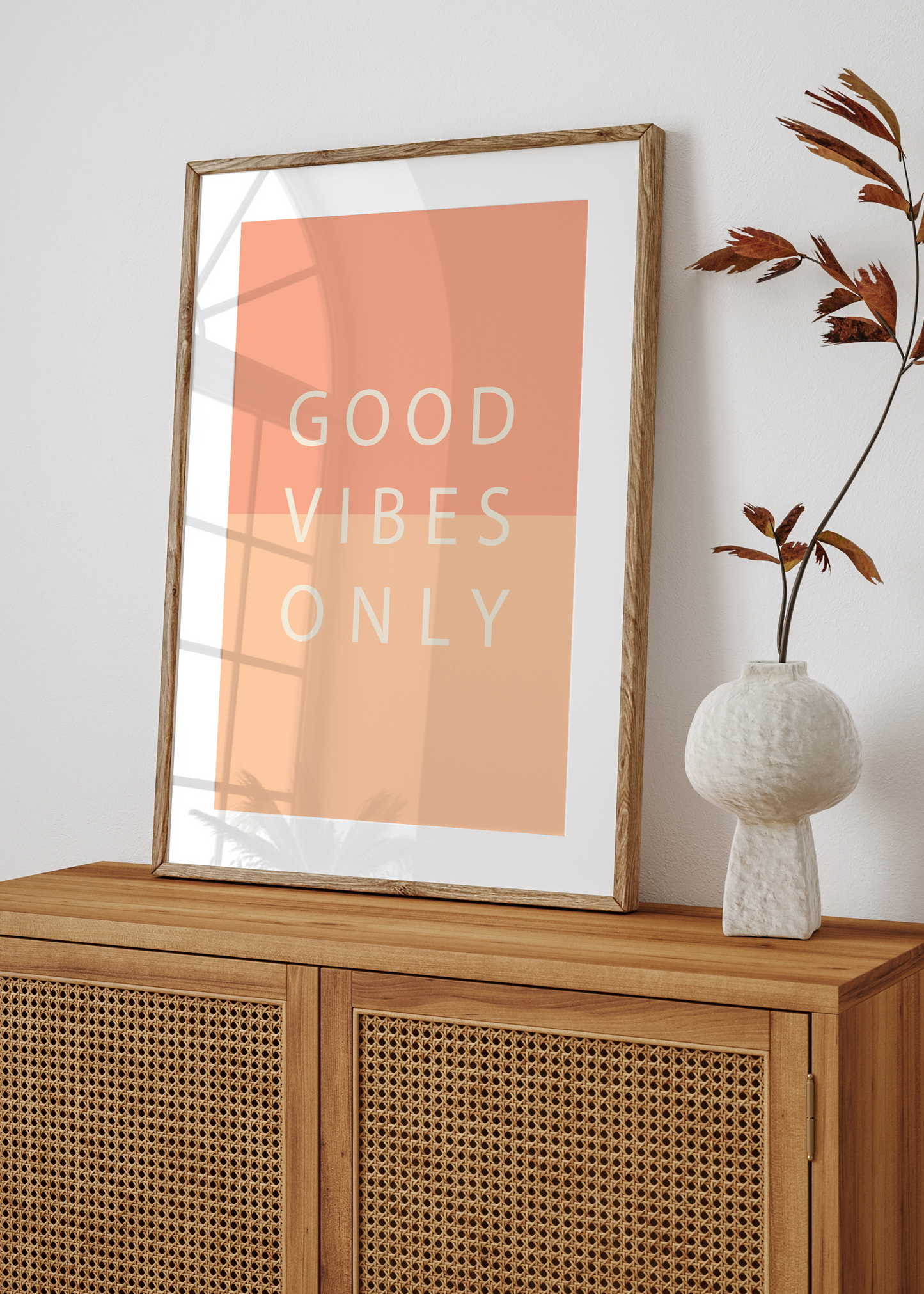 Good Vibes Only Peach Quote Print