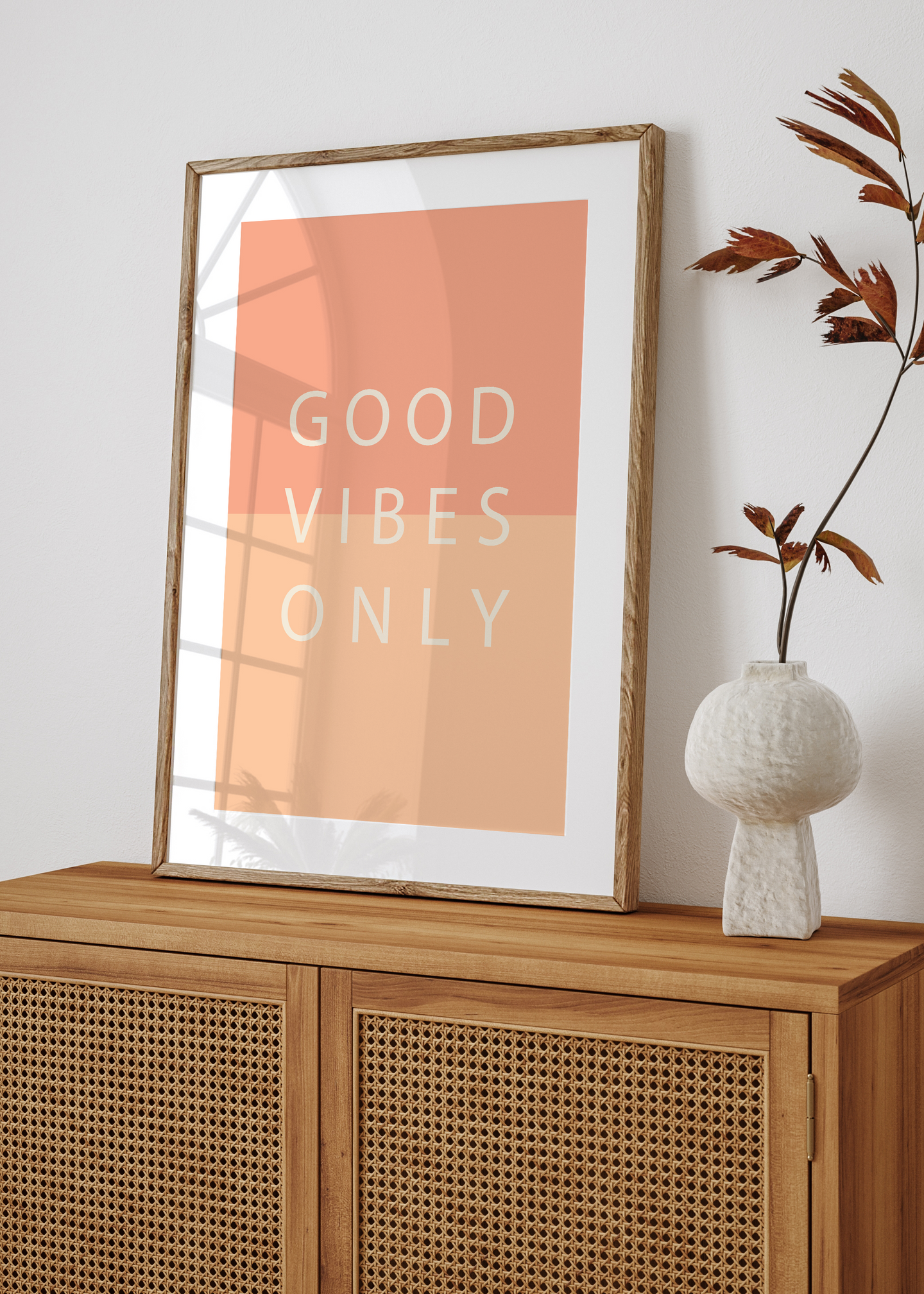 Good Vibes Only Peach Quote Print