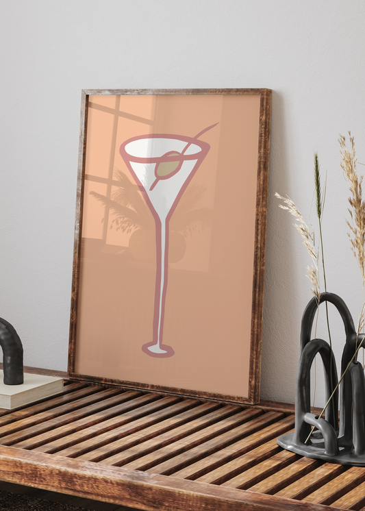 Olive In Glass Peach Fuzz Wall Art Print