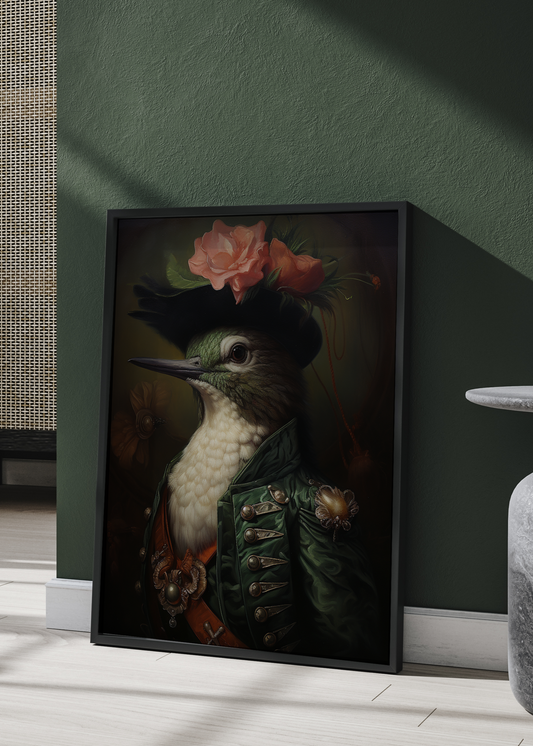 Humming Bird Pirate Portrait | Altered Animal Portrait Wall Art
