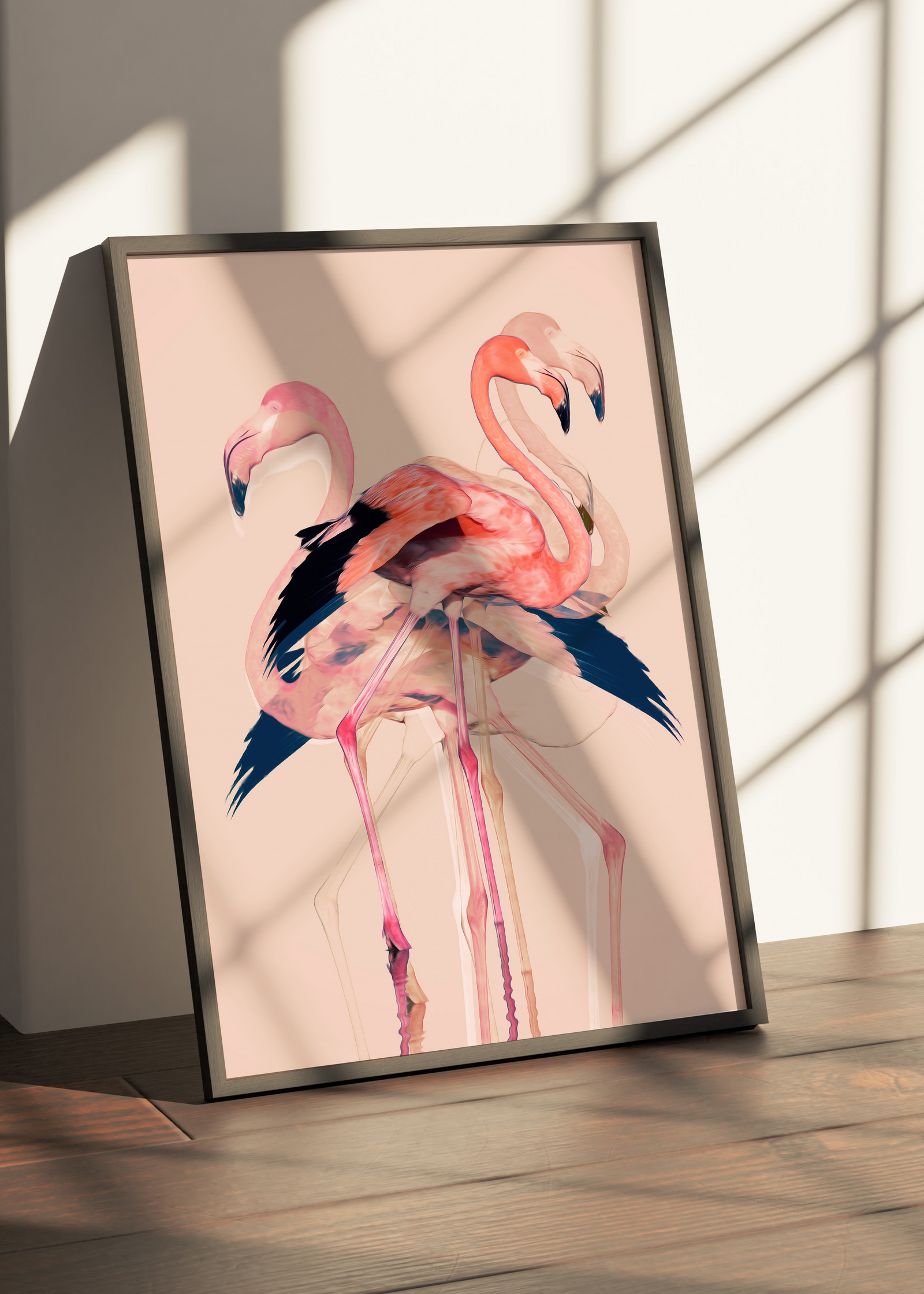Trio of Flamingos | Pink wall art