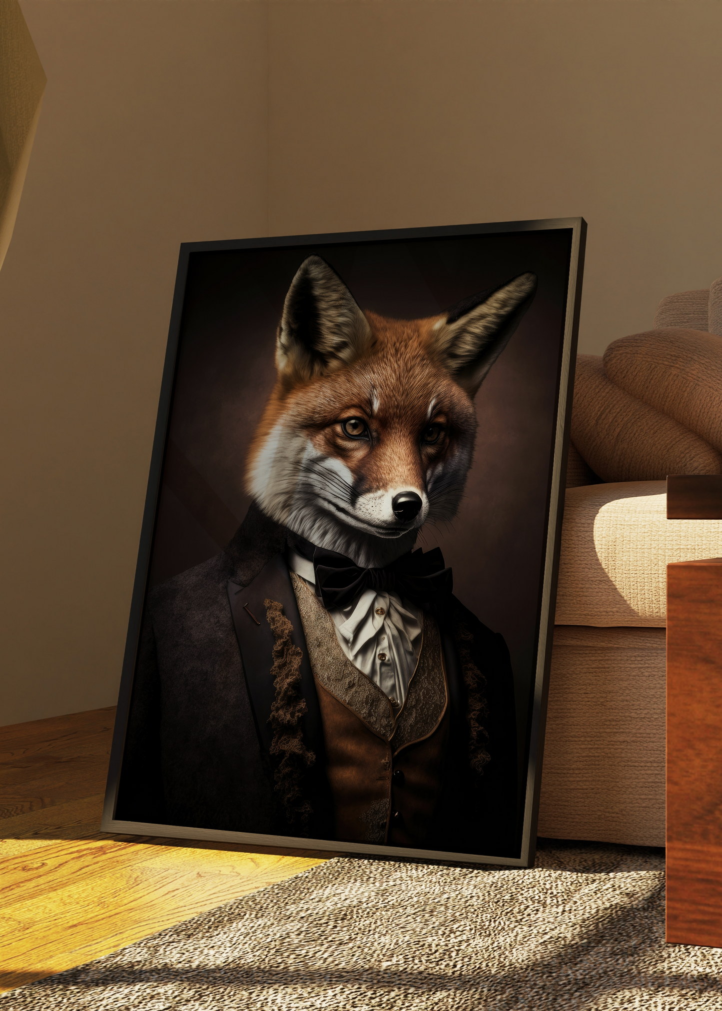 Mr Fox Vintage Portrait | Altered Animal Portrait Wall Art