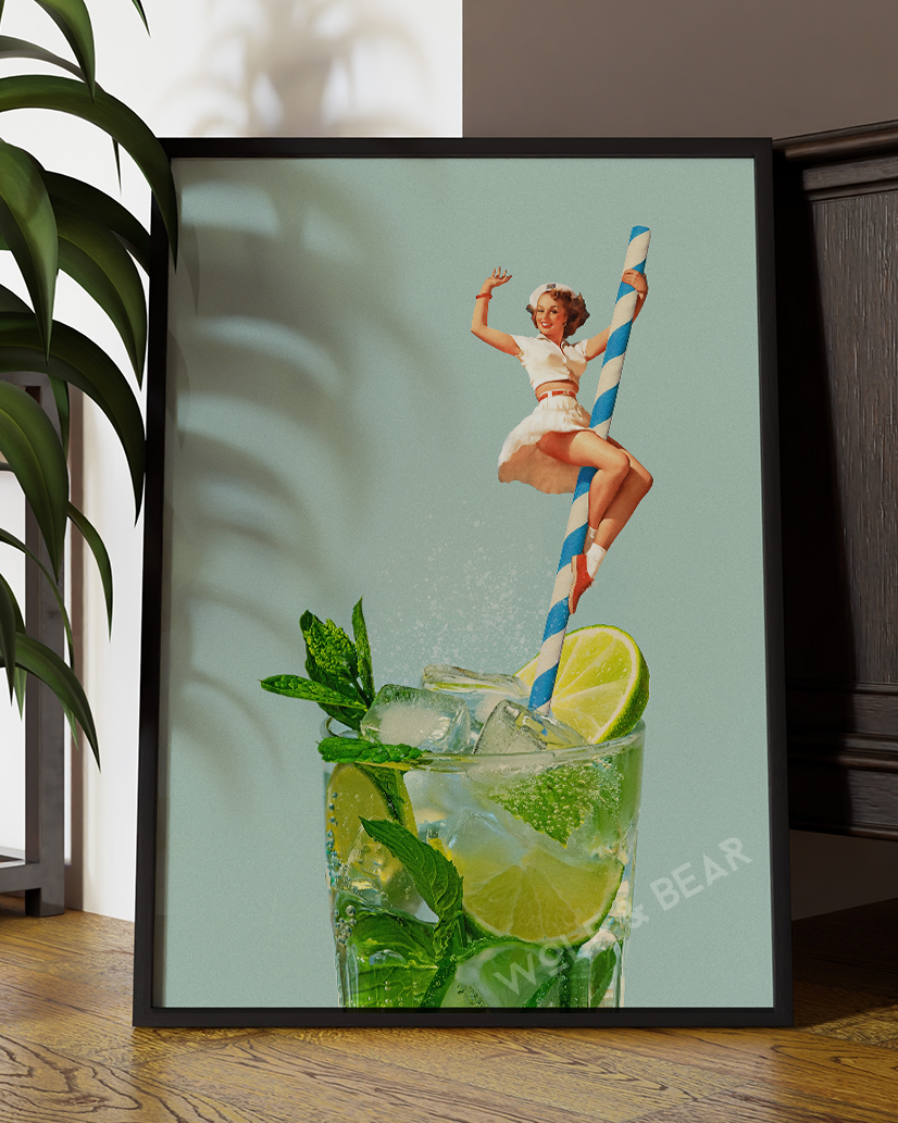 Retro Mojito | Surreal Cocktail Art Print | By Vertigo Artography