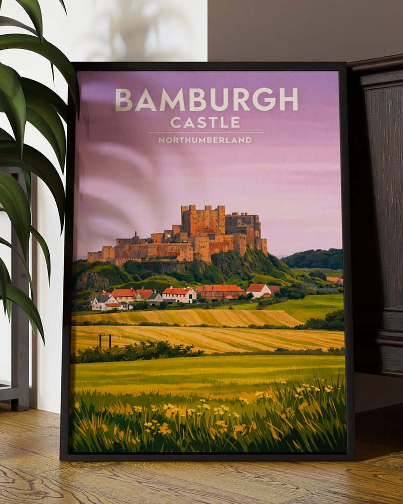 Bamburgh Castle, Northumberland  | Travel Art Print