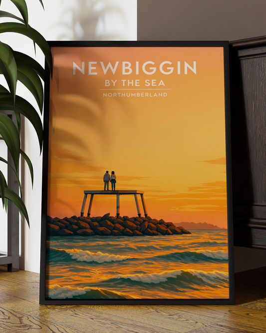 Newbiggin By The Sea, Northumberland  | Travel Art Print