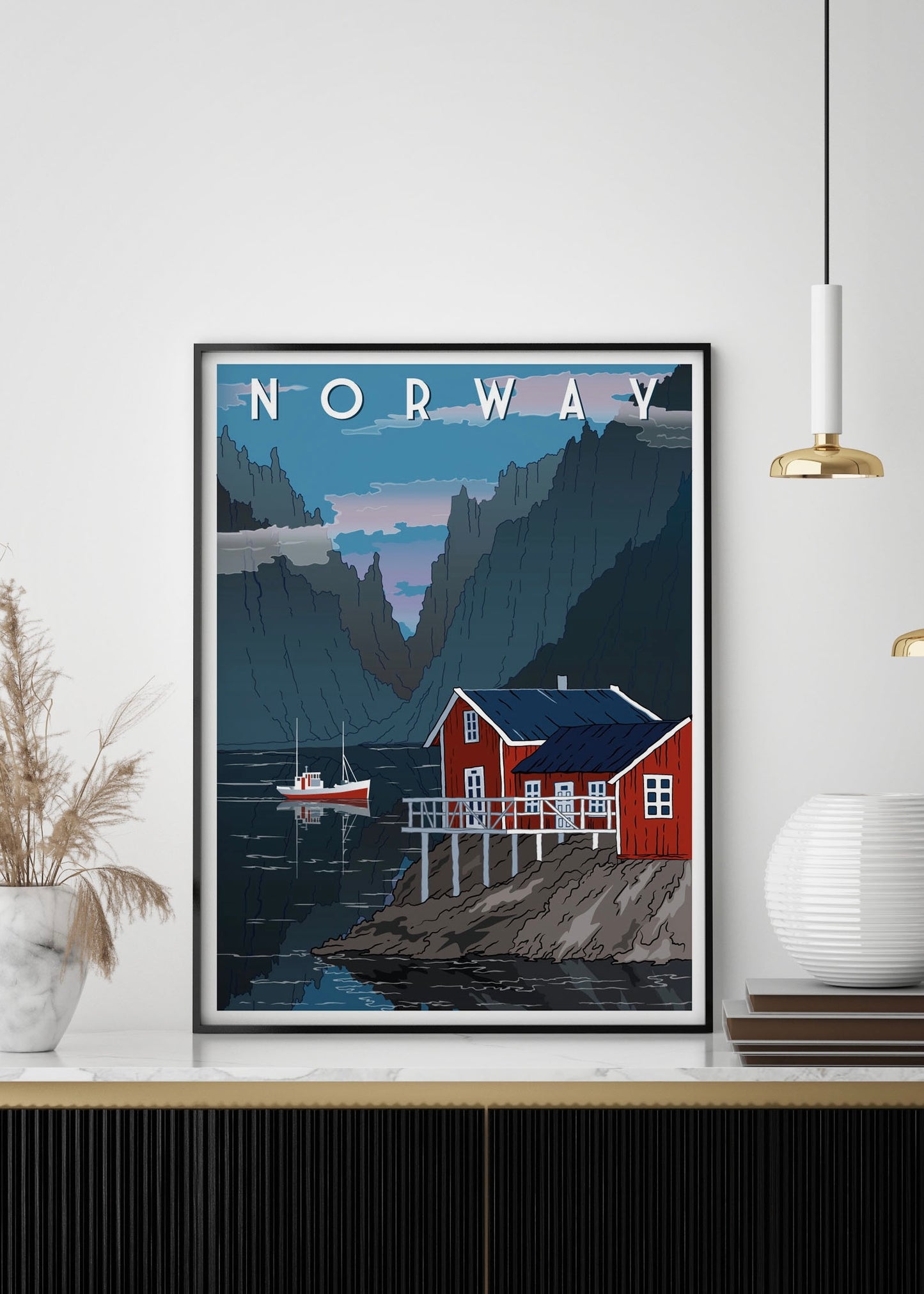 Norway Travel Poster | Vintage Postcard Wall Art