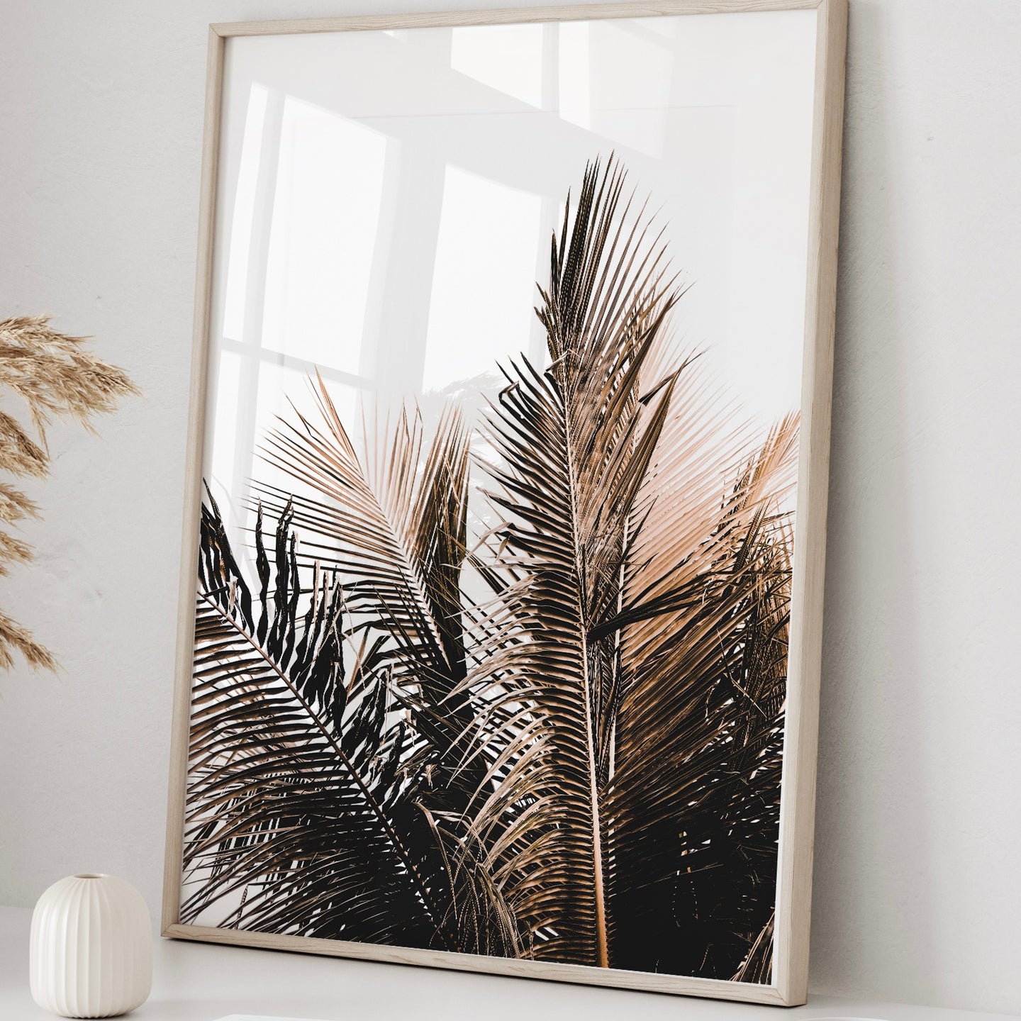 Botanical Leaves | Black & White  Wall Art Print