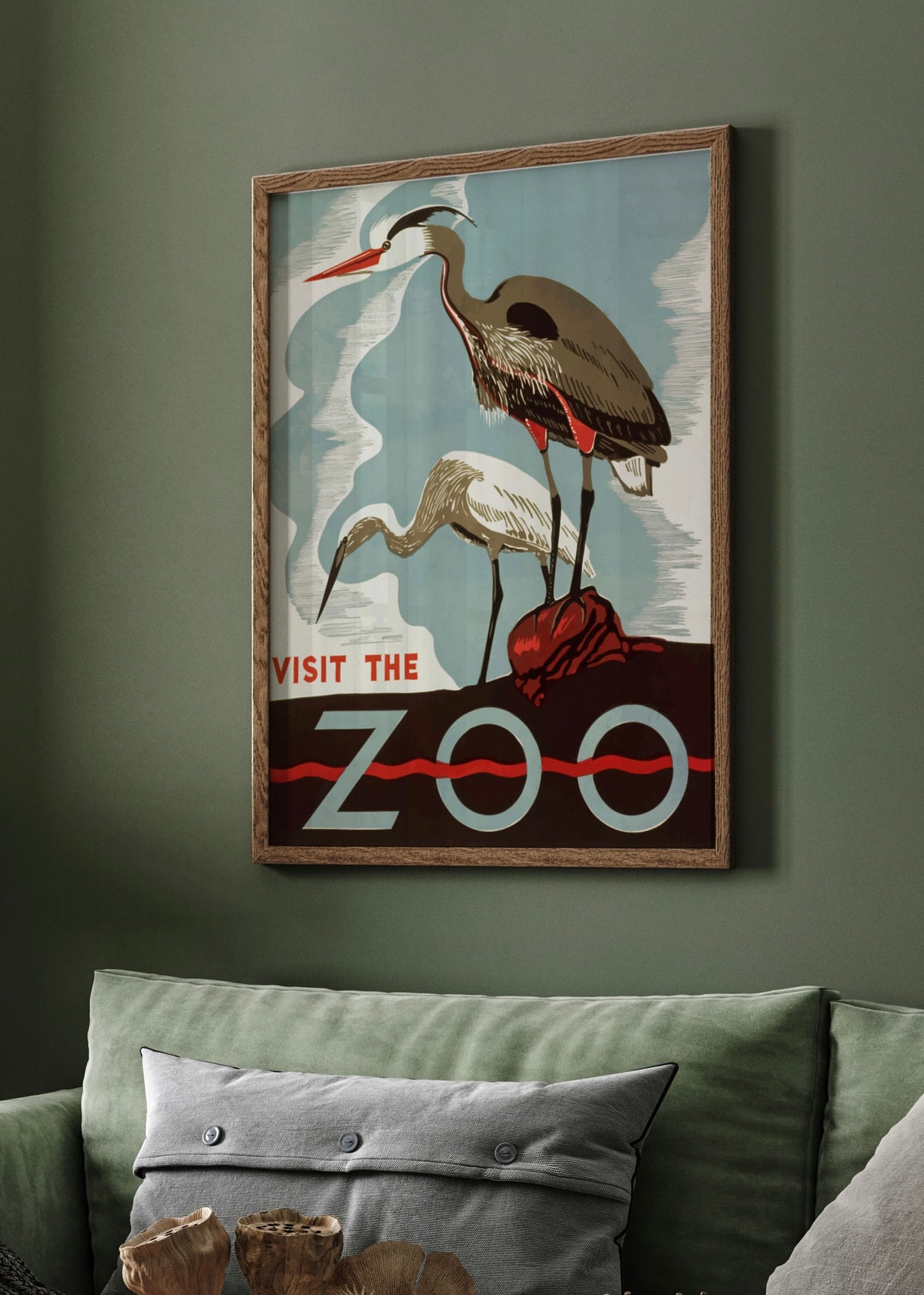 Visit The Zoo Vintage Poster Print | Vintage Wall Art