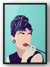 Load image into Gallery viewer, Minimal Tiffany Silhouette Illustration Print | Breakfast at Tiffany’s Wall Art
