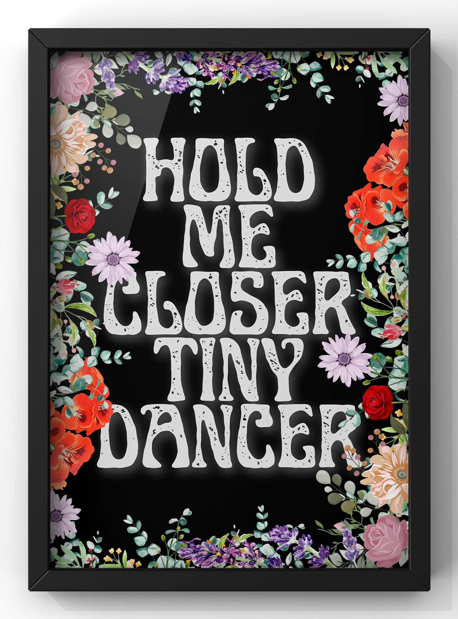 Tiny Dancer Lyric Print | Elton John Wall Art | Vintage Floral Decor Art