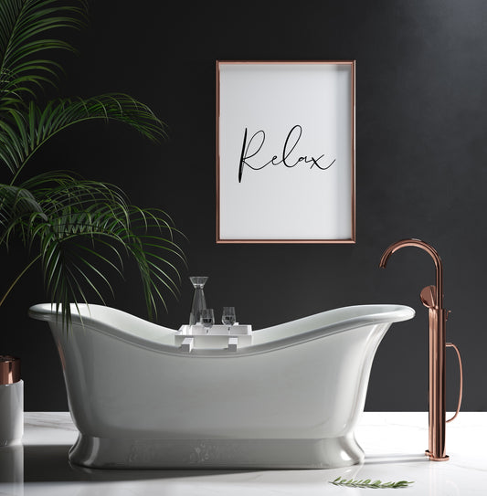 Relax Bathroom Print | Simplistic Quote Print