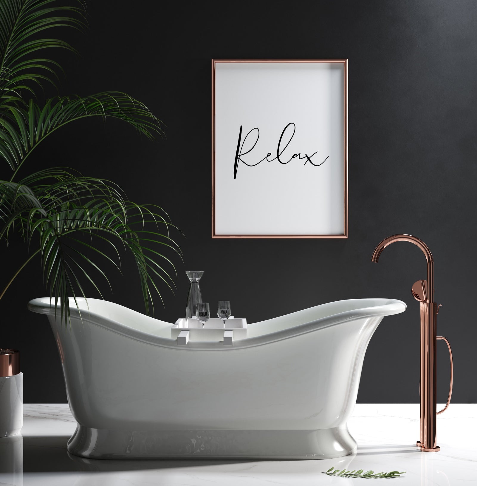 Relax Bathroom Print | Simplistic Quote Print