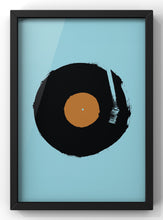 Load image into Gallery viewer, Minimal Blue Vinyl Scratch Print | Music Poster Wall Art

