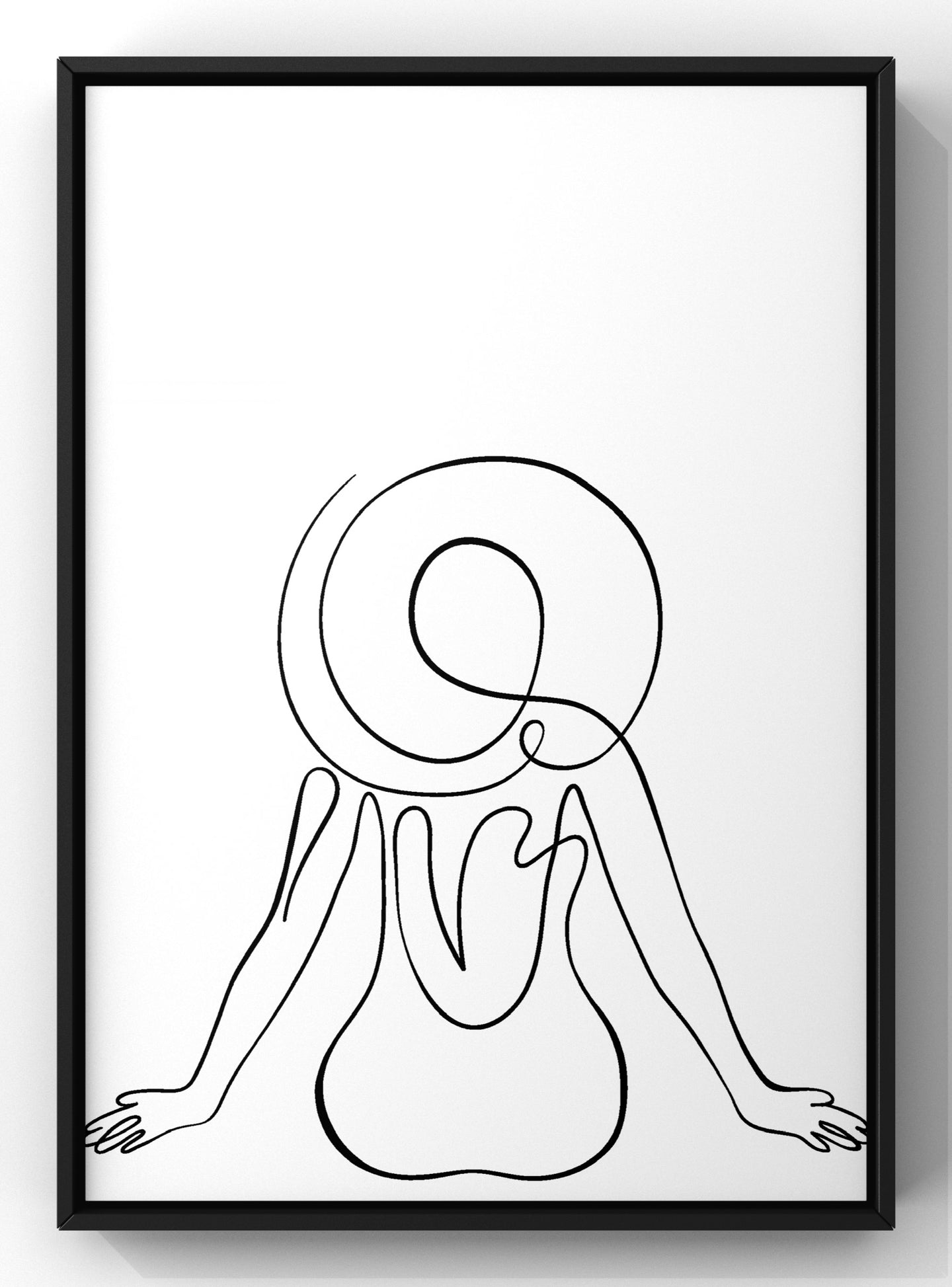 One Line Drawn Beach Pose Print | Simplistic Wall Art