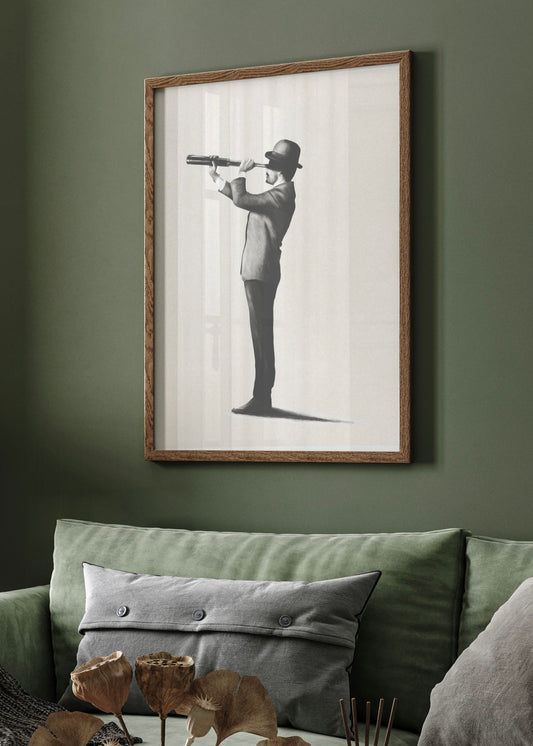 Gentlemen Telescope Print | Minimal Wall Art Print  | Alternative Wall Art