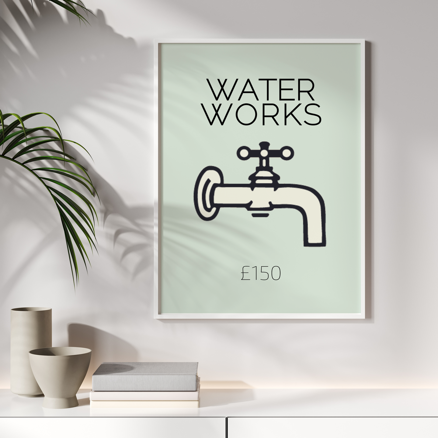 Monopoly Water Works Print | Bathroom Wall Art