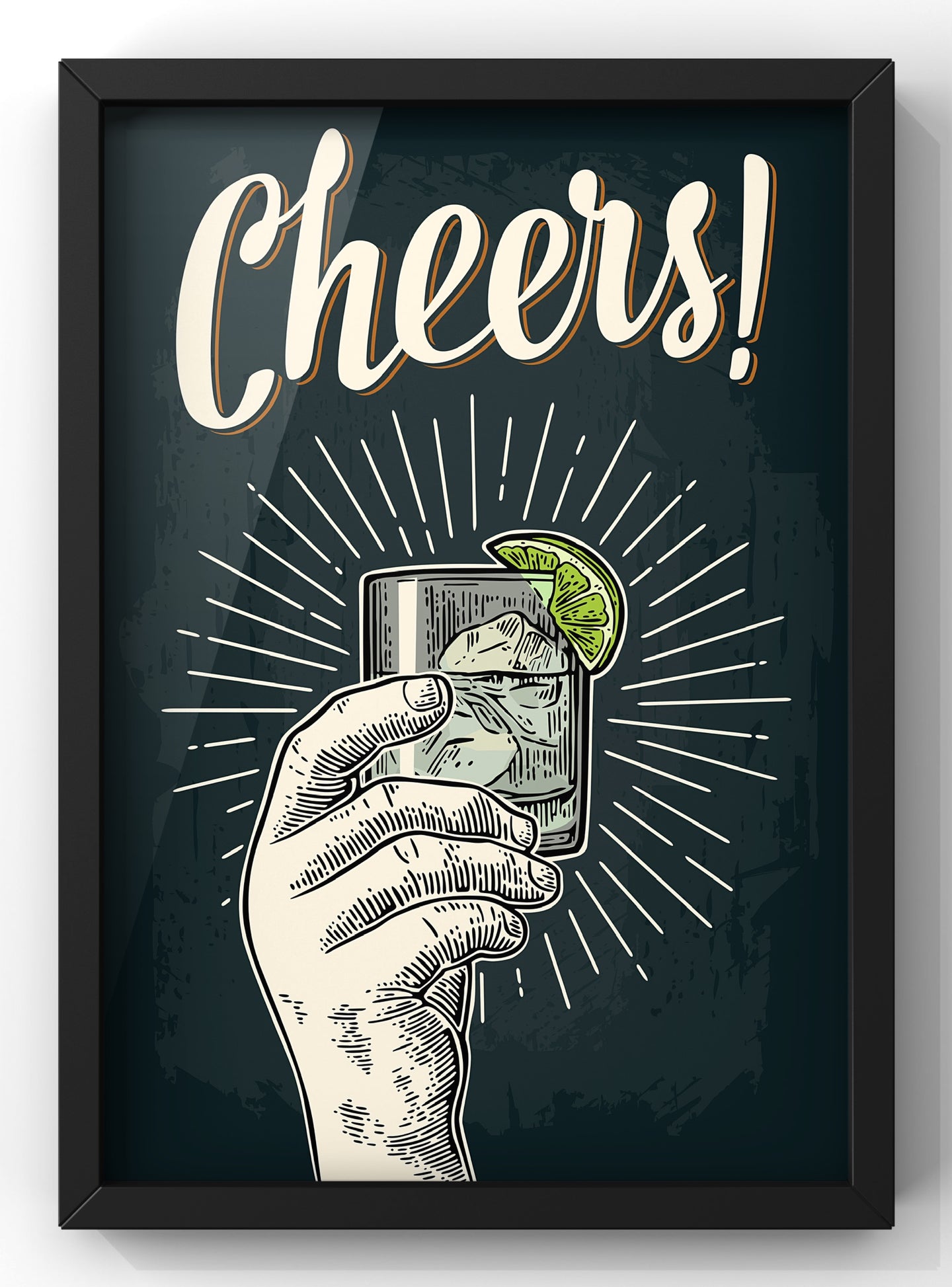 Cheers Print | vintage Pub Cocktail Wall Art Poster