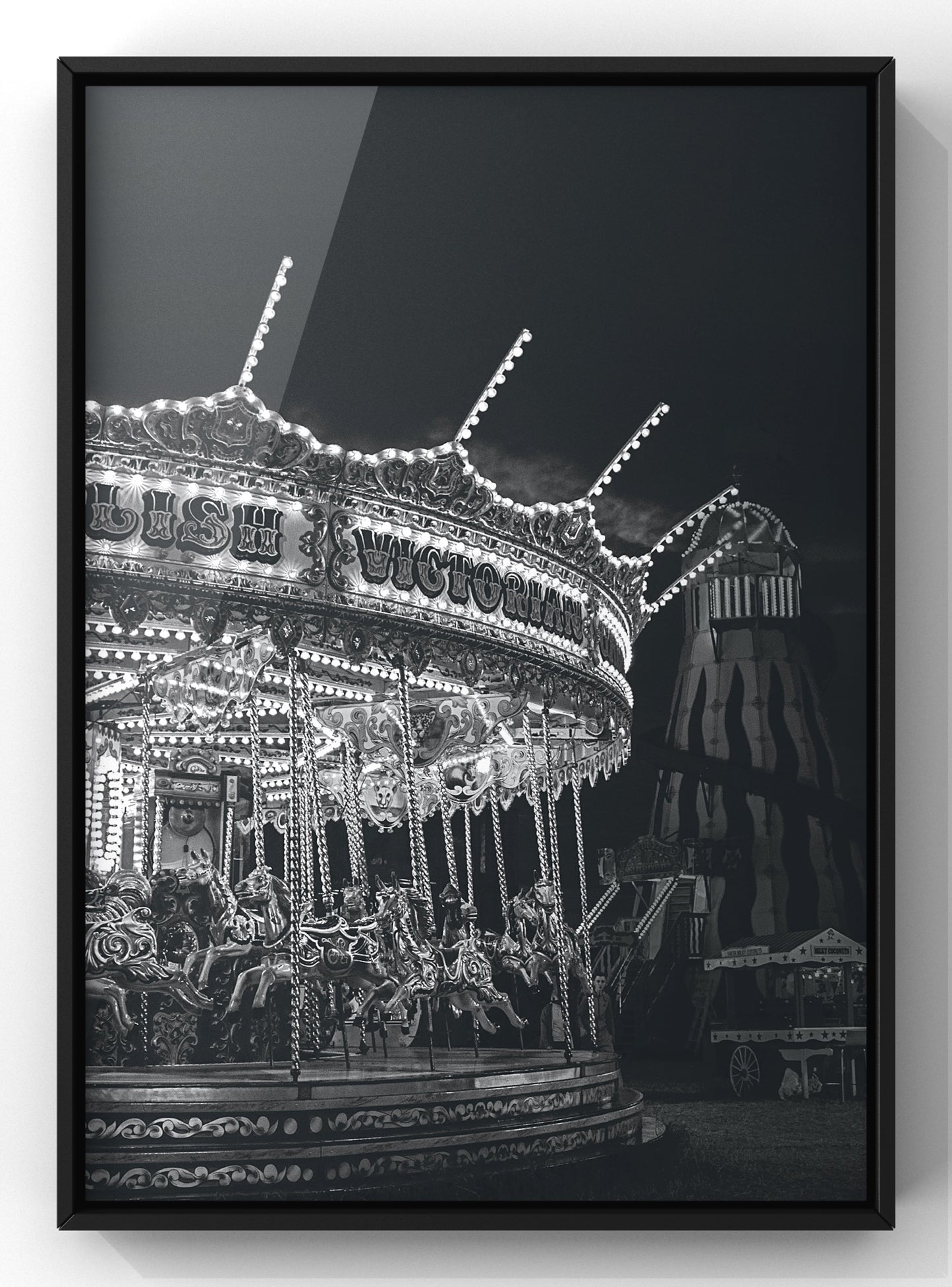 Black & White Carnival Carousel | Photographic Wall Art