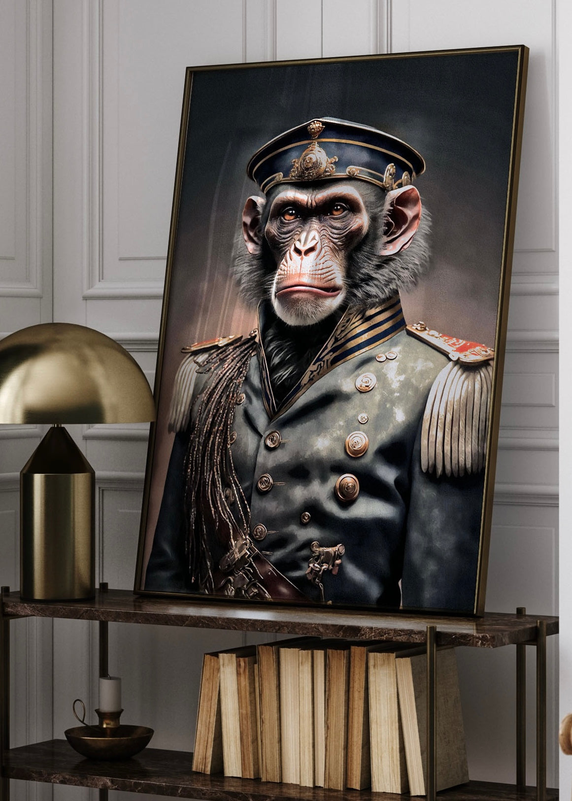 Sargent Chimp | vintage style altered Chimp Portrait Wall Art