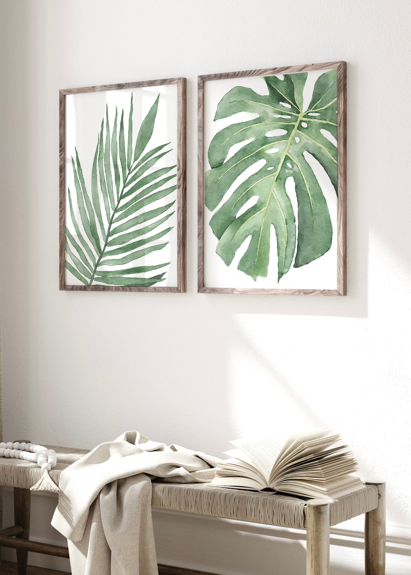 Botanical illustrations Wall Art Prints Set of 2 Wolf Bear Prints