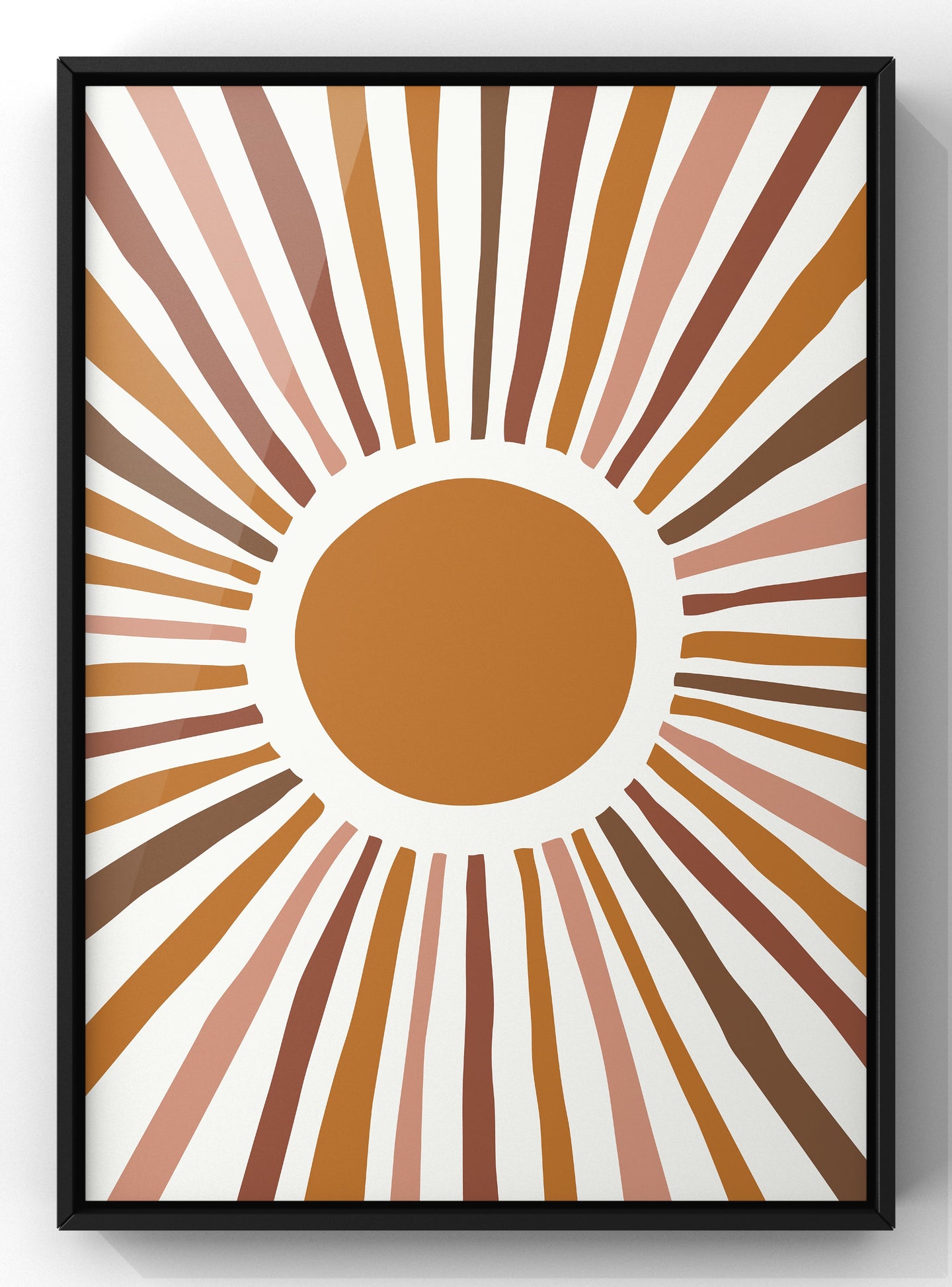 Scandic Boho Sunshine Wall Art | Hand Drawn Print