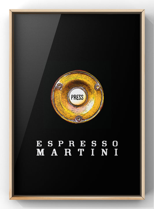 Press for Expresso Martini Print | Quirky Cocktail Wall Art