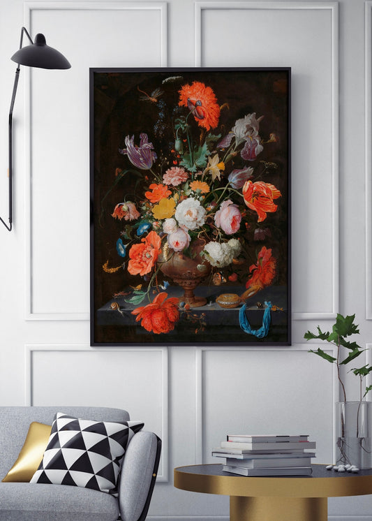 Vintage Floral Vase | Illustrated Floral Art Print