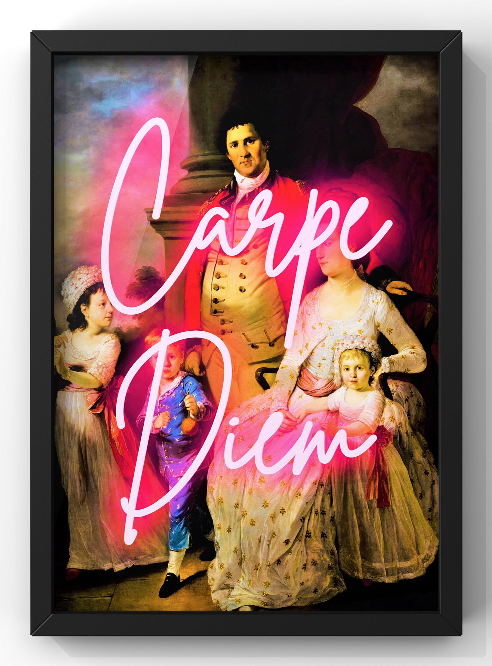 Vintage Carpe Diem Neon Quote | Vintage Portrait