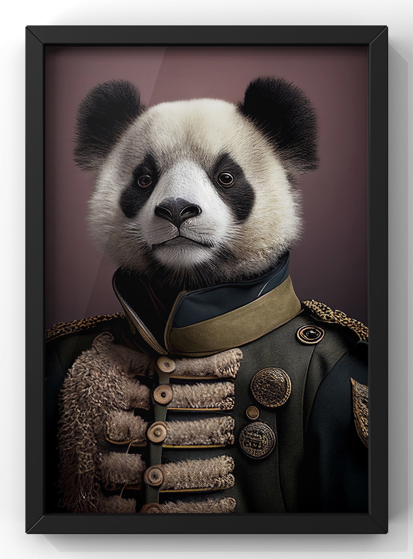 Mr Panda Portrait | Altered Vintage Panda Bear Renaissance Print