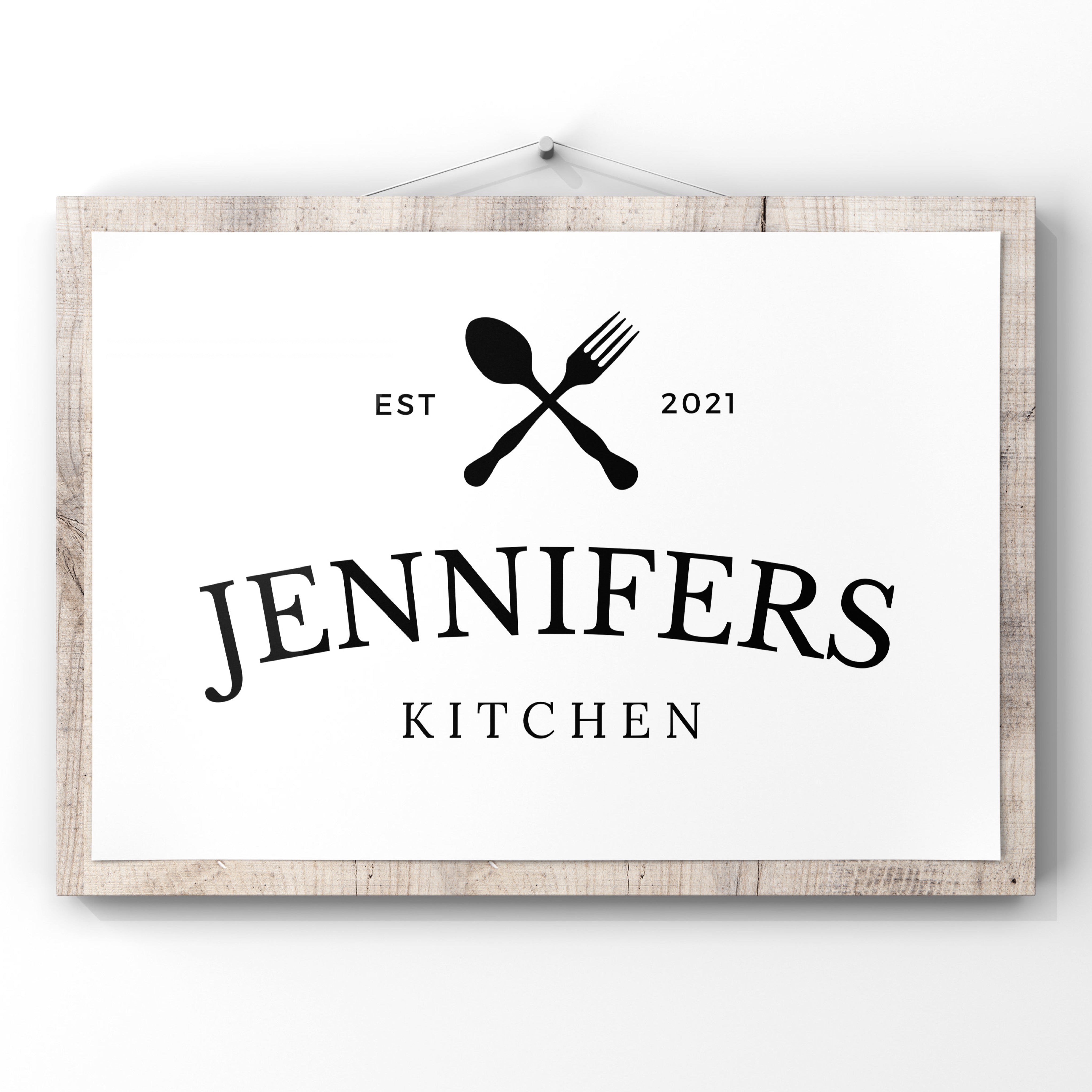 Personalised Named Kitchen Sign Print