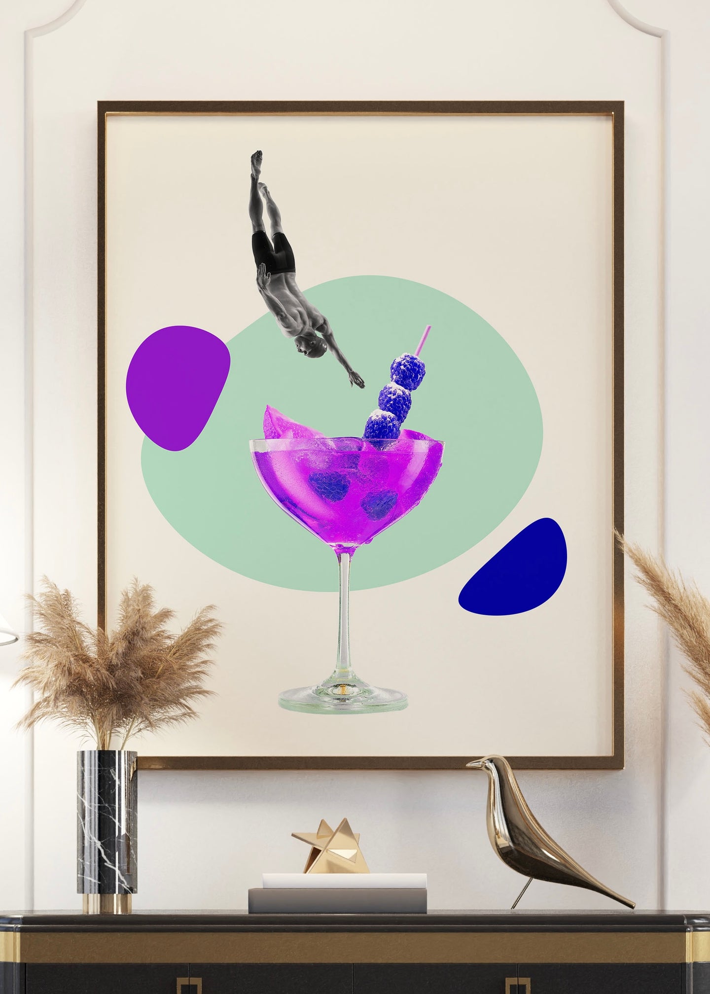 Driving into Martini | Quirky Cocktail Print