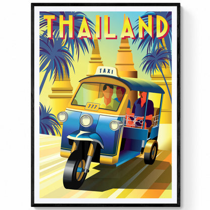 Thailand Vintage Travel Poster Print