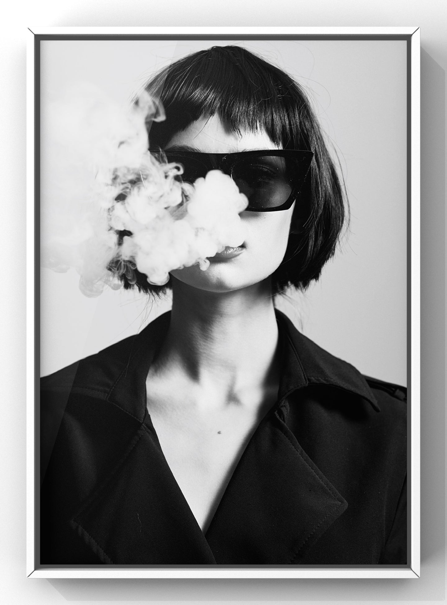 Smoking Fashion model Print | Black & White photograph