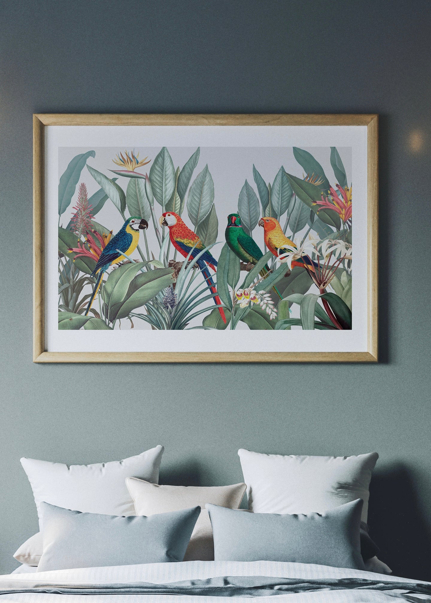 Botanical Bird Landscape Print Vintage Print | Vintage Wall Art