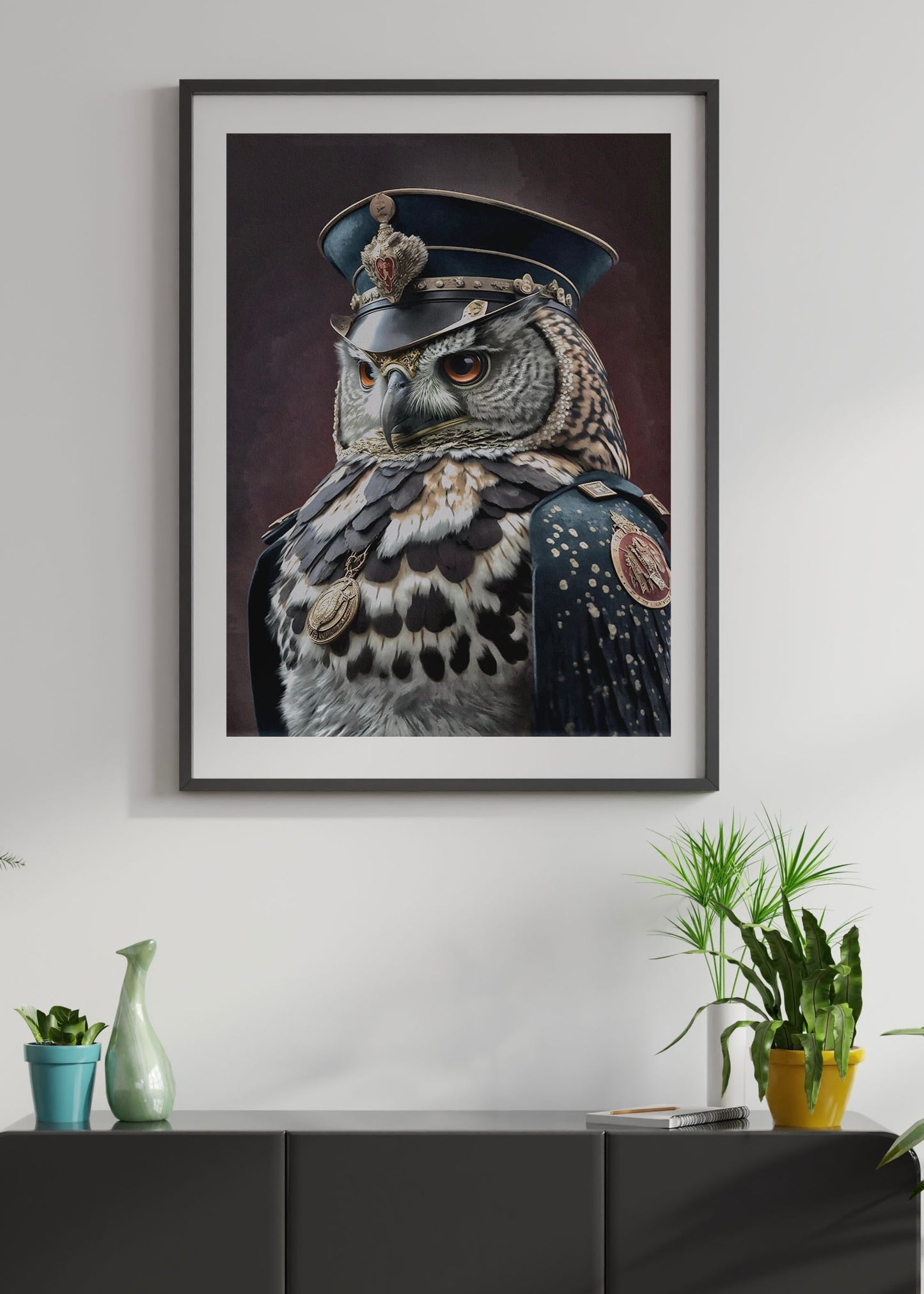 Mr Wise | vintage style altered Owl Portrait Wall Art