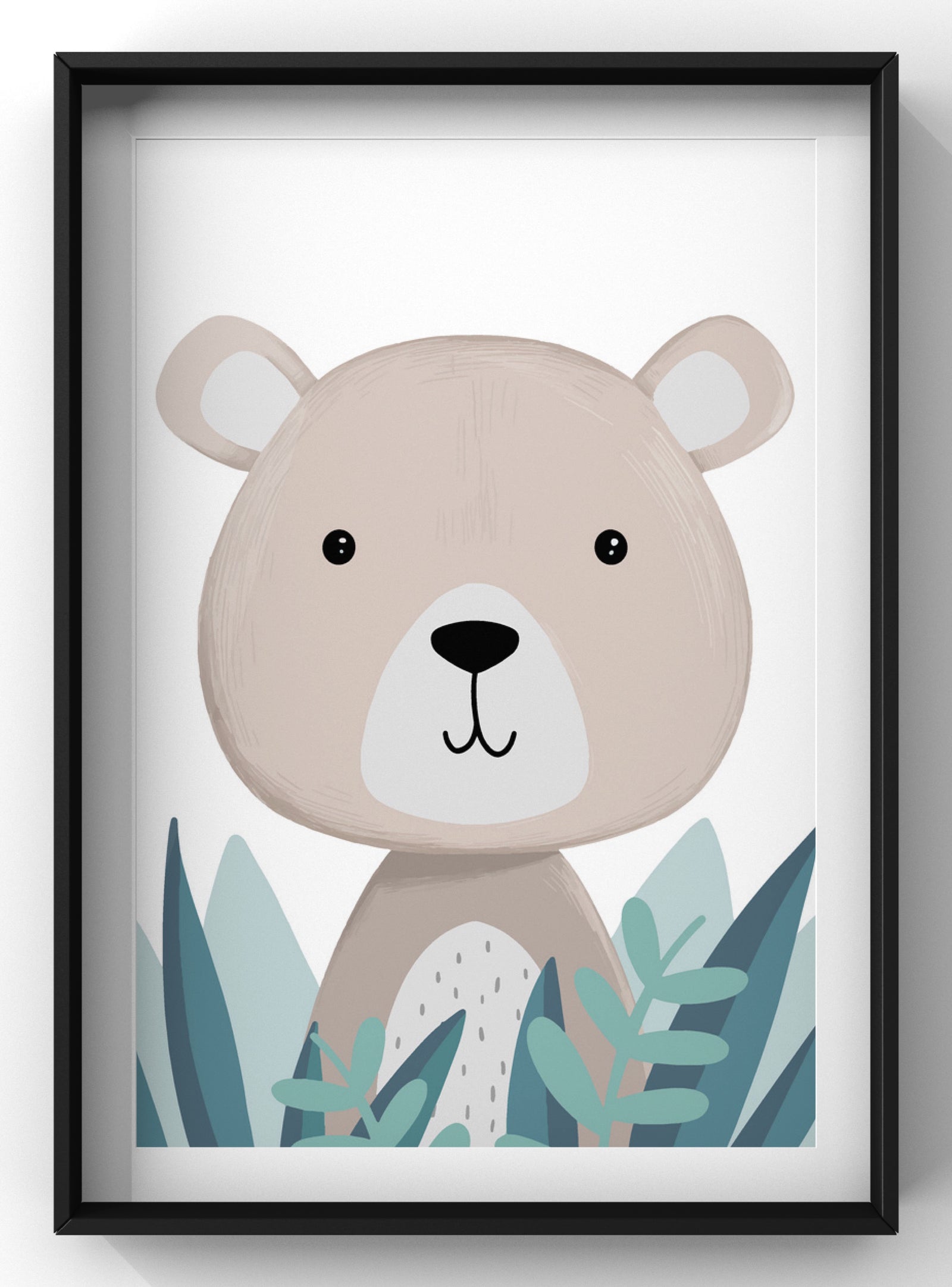 Cute Little Bear Baby Bedroom Wall Art | Hand Drawn Nursery Print