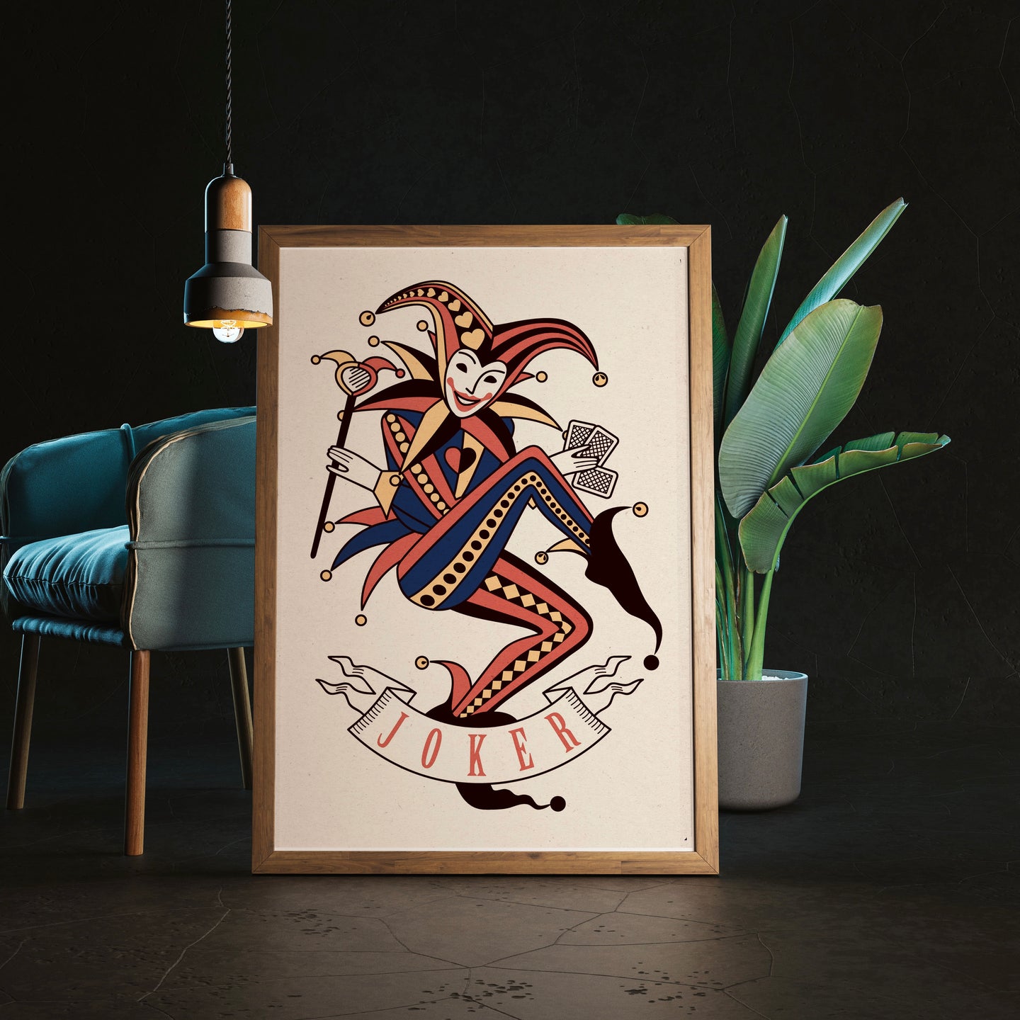 The Joker Vintage Style Playing Card Poster | Vintage Poker Wall Art