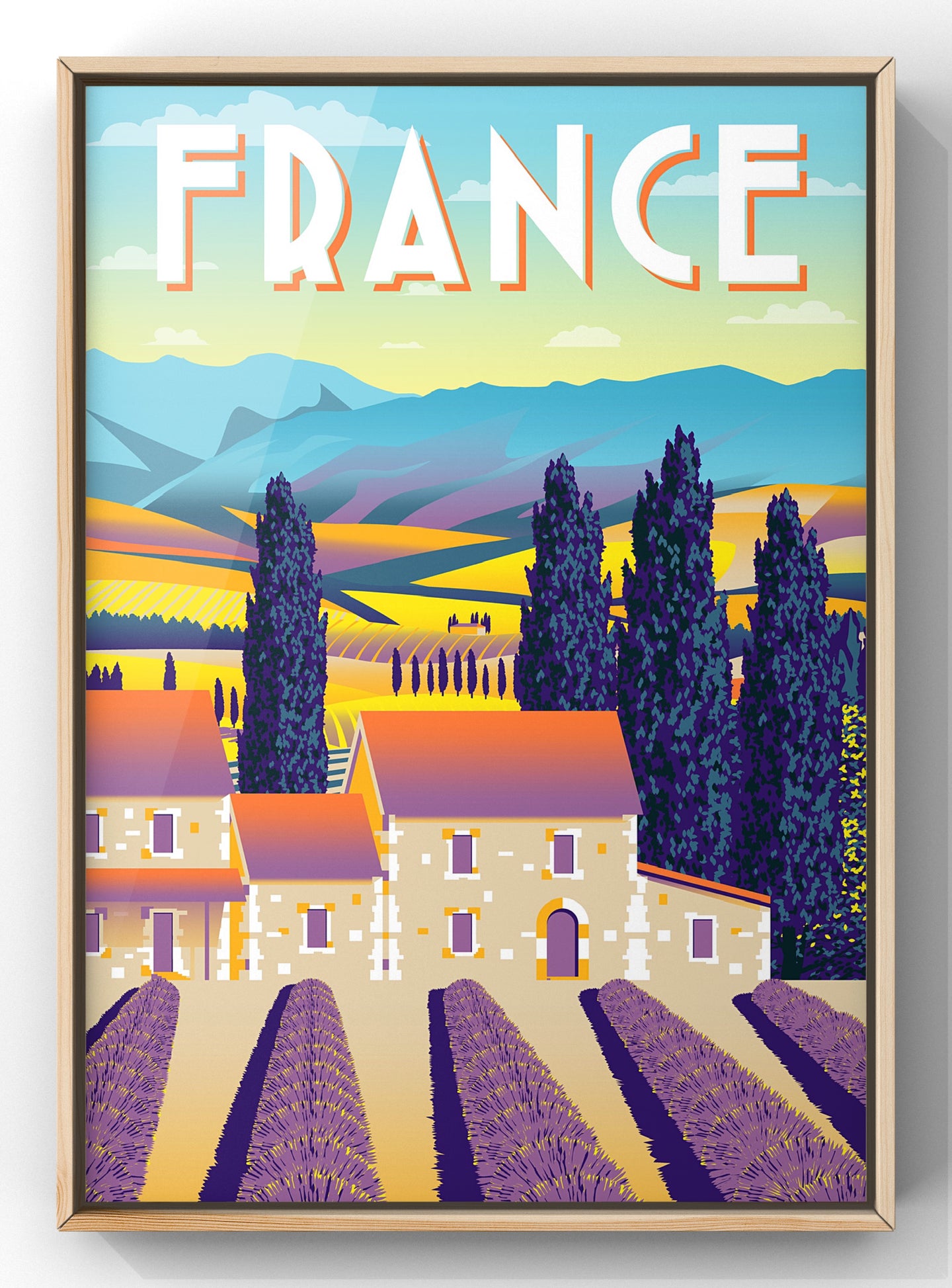 Minimal France Travel Poster | Vintage Postcard Wall Art